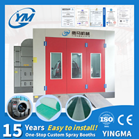Cabina de Pintura Eléctrica para Automóviles con Base, Ventilador Estándar, Puerta de Acero de 4 Hojas, Horno Profesional para Carrocería, Certificación CE