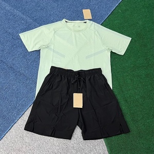 Nuovo marchio da <span class=keywords><strong>uomo</strong></span> che corre a maniche corte e da corsa maratona di allenamento ad asciugatura rapida pantaloncini casual ampia tuta sportiva traspirante - Product Image 5