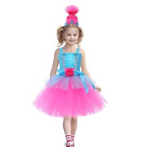 Robe tutu HP Fashion Little Mermaid pour enfants, costumes de princesse, jupes sans manches violettes pour filles avec accessoires pour cheveux - Product Image 2