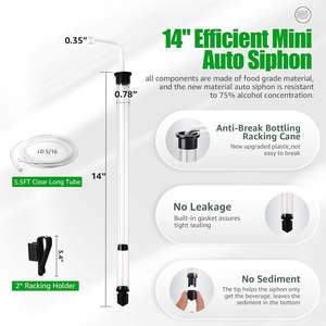 14 "tự động Siphon với đóng chai Wand 3/8" Kệ mía & kẹp, dễ dàng đóng chai quá trình lên men Siphon Mead rượu làm Kit - Product Image 4