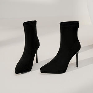 New elegant women's wedding shoes for brides in 2026 <b>high</b> <b>heels</b> decorated with rhinestones anti-slip for bridesmaids in winter - Product Image 5