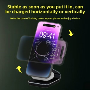 Chargeur sans fil magnétique portable à charge rapide 22,5 W, <span class=keywords><strong>batterie</strong></span> <span class=keywords><strong>externe</strong></span>, chargeur mobile, nouveau chargeur sans fil 3 en 1 avec design magnétique - Product Image 2
