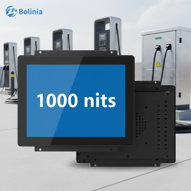 12.1 15 17 19 Inch Industrial Monitor IP65 Waterproof 1000 Nits High Brightness Sunlight Readable Display for EV Charger Kiosk