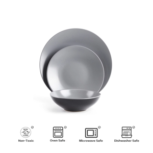 Semtember Promotion Round Kitchen Ceramic Plates Elegant HigH Quality Ceramic <b>Dinnerware</b> <b>Set</b> Premium Stoneware <b>Dinnerware</b> <b>Set</b> - Product Image 5