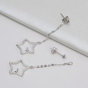 Base para Pendientes de Plata S925 con Forma de Luna y Perla, Accesorios para Joyería DIY, 1386 - Product Image 3