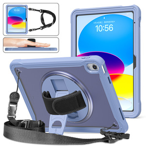 Housse de tablette d'armure robuste robuste pour <span class=keywords><strong>ipad</strong></span> 10 <span class=keywords><strong>2022</strong></span> 9.7 10.2 Air 4 5 <span class=keywords><strong>Pro</strong></span> <span class=keywords><strong>12</strong></span>.9 étui béquille support bandoulière dragonne - Product Image 1