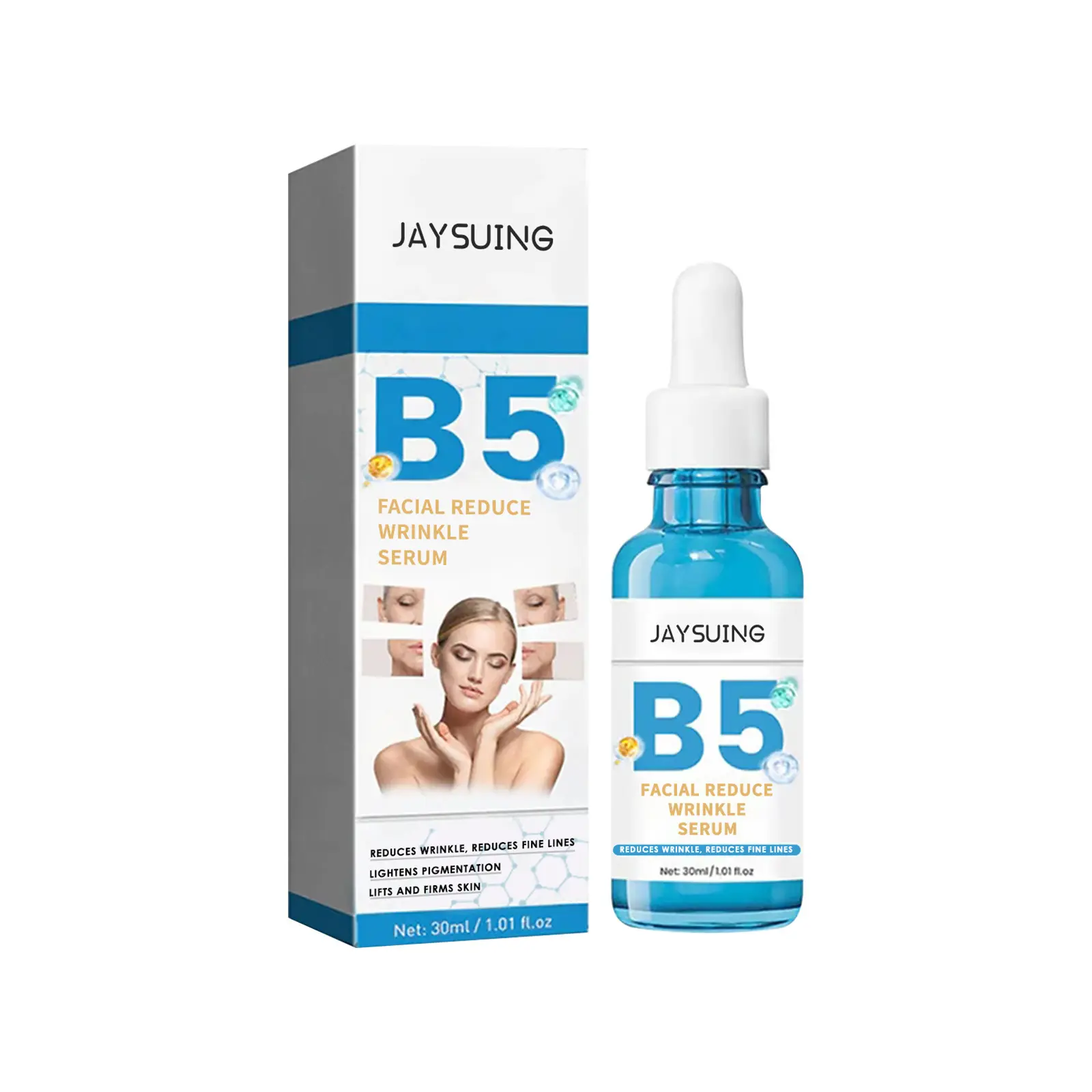 Jaysuing B5 Anti-Rimpel Serum Vervaagt Rimpels Franse Lijntjes Zorgt Voor Vochtaanvulling En Verstevigt De Blekende Huid