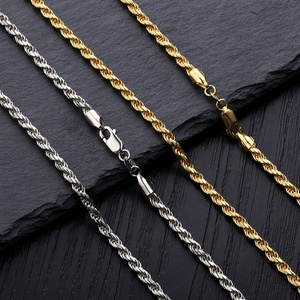 Hot di Alta Qualità 3 millimetri 18 Inch 100% 925 gioielli In Argento Sterling <span class=keywords><strong>Collana</strong></span> Della Catena Della <span class=keywords><strong>Corda</strong></span> Per Le Donne Uomini Oro Argento monili di modo del Regalo - Product Image 1