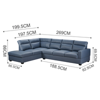 Canapé de style moderne de qualité supérieure en bois massif modulable Canapé d'angle confortable en cuir pour salon avec chaises