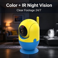 Caméra de sécurité WiFi mini 3MP, caméra IP intérieure panoramique et inclinable, design mignon, détection humaine IA, suivi automatique, surveillance pour bébé, animal domestique et maison