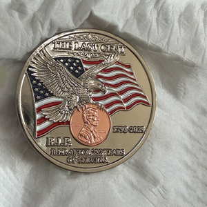 Moneta Commemorativa USA 250° Anniversario in Lega di Zinco Argentata, Penny dell'Aquila R.I.P. Ultimo Centesimo, Medaglia 3D a Rilievo Alto con Stampa Fronte-Retro, da Collezione - Product Image 4