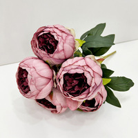 Bunga dekorasi rumah bunga Harga kompetitif bunga buatan 7 kepala harapan Peony