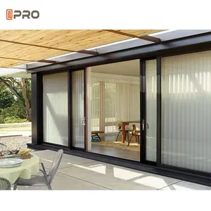 NFRC 10 Years Warranty Double Glass Patio Doors Sound Insulation Exterior Aluminum Sliding Doors