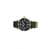 Montre mécanique de plongée sportive pour homme, bracelet en nylon, cadran noir, verre saphir, logo personnalisé, vente en gros directe usine