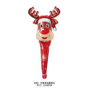 Christmas Cane Elk Snowman Hair Band Gift Cartoon Handheld Strike Stick Aluminum Foil <b>Balloons</b> Party Holiday Supplies - Product Image 5