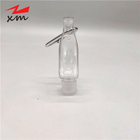 Flacon de désinfectant pour les mains en plastique transparent rechargeable, porte-clés, flacon de voyage portable, distributeur de liquide avec clip mousqueton