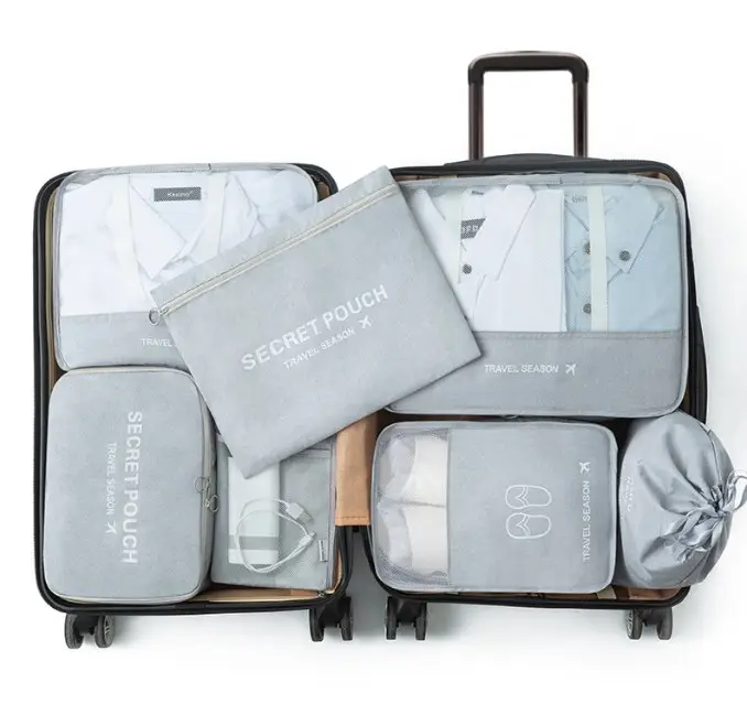 High Quality 7Pcs Set Travel Storage Bag Set Travel Cubes Packing Storage Bag Organizer for Suitcase