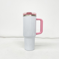 Tasse vierge scintillante de sublimation blanche de 40 oz avec logo personnalisé pour impression à faire soi-même gobelet de 40 oz avec couvercles étanches et paille à rabat