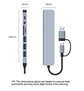 Hub multifonction 8 en 1 FY901 <span class=keywords><strong>vers</strong></span> carte <span class=keywords><strong>SD</strong></span> + TF, station d'extension <span class=keywords><strong>USB</strong></span> 3.0, hub d'extension <span class=keywords><strong>USB</strong></span> - Product Image 5