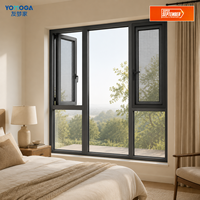 Ventana Abatible con Rotura de Puente Térmico de Fábrica Yomoga, Tamaño Personalizado para Proyectos de Villas, Ventanas Abatibles para Apartamentos