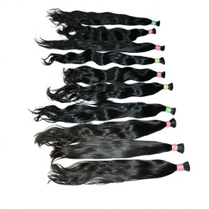 100% Venta al por mayor mejor calidad cutícula alineada negro mujer virgen a granel recto vietnamita templo extensiones de cabello humano - Product Image 1