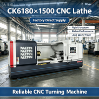 Tour à métaux CNC CK6180, système de commande CNC ouvert, banc en fonte trempée, pour la production d'arbres et de brides en acier, fer et métaux non ferreux