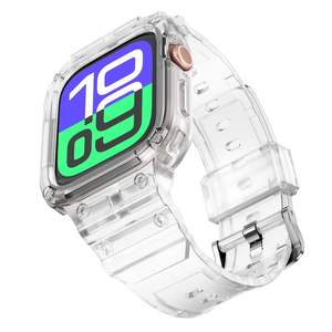 สายนาฬิกา TPU ดีไซน์ใหม่ ป้องกันการตก สำหรับ Apple Watch สายสีพื้นพร้อมเคส ขนาด 42 มม. และ 46 มม. รุ่น S10 S11 - Product Image 6
