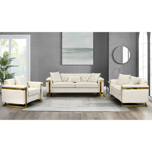 Sofá Cama Modular Semicircular de 3 Plazas Sans Luxury Living Room, Tapizado en Tela Azul, para Taller - Product Image 6