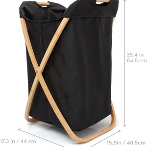 X-shaped Bamboo Oxford Cloth Laundry <b>Basket</b> Foldable <b>Large</b> Capacity Clothes <b>Storage</b> <b>Basket</b> for Home Use - Product Image 2