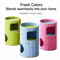 Casa Moderna Vertical para Gatos de Fieltro con Rascador Integrado, Nido Cilíndrico Plegable de Múltiples Niveles para Gatos y Gatitos de Interior