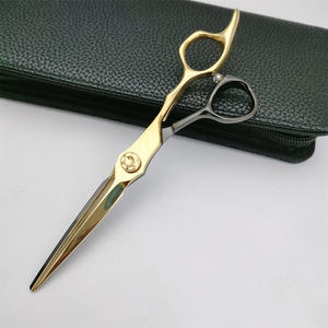 Ciseaux à cheveux Golden Hair Scissors Vg10 en acier inoxydable, 6,0 pouces, ciseaux à effiler à long manche, ciseaux plats pour la coupe de cheveux - Product Image 1