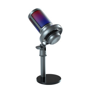 Microphone USB pour <span class=keywords><strong>enregistrement</strong></span> en <span class=keywords><strong>studio</strong></span> Microphone de bureau à lumière RVB bon marché avec filtre Pop Microphone supérieur Podcast Microfono Para PC - Product Image 1