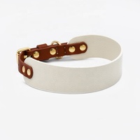 Minerva OEM/ODM cuir de luxe couleur bloquant la protection du cou conception plus large accessoires réglables en métal collier de chien de compagnie ensemble de laisse