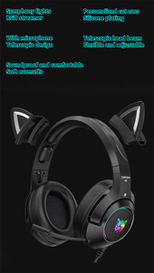 Nueva llegada K9 Black Demon versión Cat Ear Gaming auriculares <span class=keywords><strong>con</strong></span> micrófono RGB luminoso <span class=keywords><strong>con</strong></span> cable <span class=keywords><strong>Gamer</strong></span> auriculares para teléfono ordenador - Product Image 3