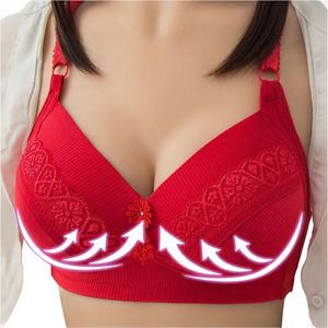 Sujetador push-up sin aros para mujer, diseño de espalda sólida, talla grande, copa 3/4, espalda en U, previene la flacidez de los senos, transpirable, para madres de mediana edad - Product Image 3