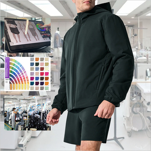 Vêtements coupe-vent personnalisés de votre propre marque, survêtement pour hommes, veste zippée, short, ensemble en polyester, vêtements - Product Image 1