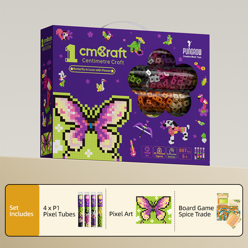 Pixel Art- Papillon amoureux de la fleur 807 PCS