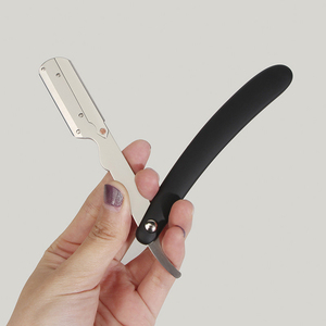 Nouveau rasoir à lame unique de galvanoplastie rasoir de salon de coiffure manuel couteau de rasage poignée pliante en acier inoxydable rasoir de barbier rasoir - Product Image 5