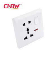 CNBW uk interrupteurs standard et prise 5 broches 13 ampères prise 220V-250V prise de commutateur universelle multi-prise avec néon