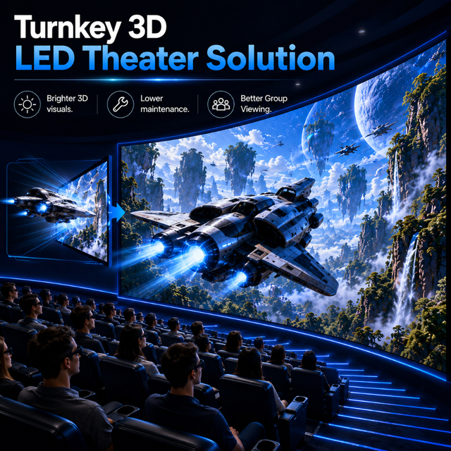 Bestar Flicker-Free Passive3D Cinema LED Screen Fine Pitch Wide Viewing Angle HDR10+ 8K Theme Park Theaters 4D5DXD Upgrades