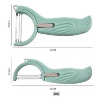 Couteau manuel en forme d'oiseau, lame en acier inoxydable, manche en plastique antidérapant, léger, lame remplaçable, gain de place, pour fruits et légumes