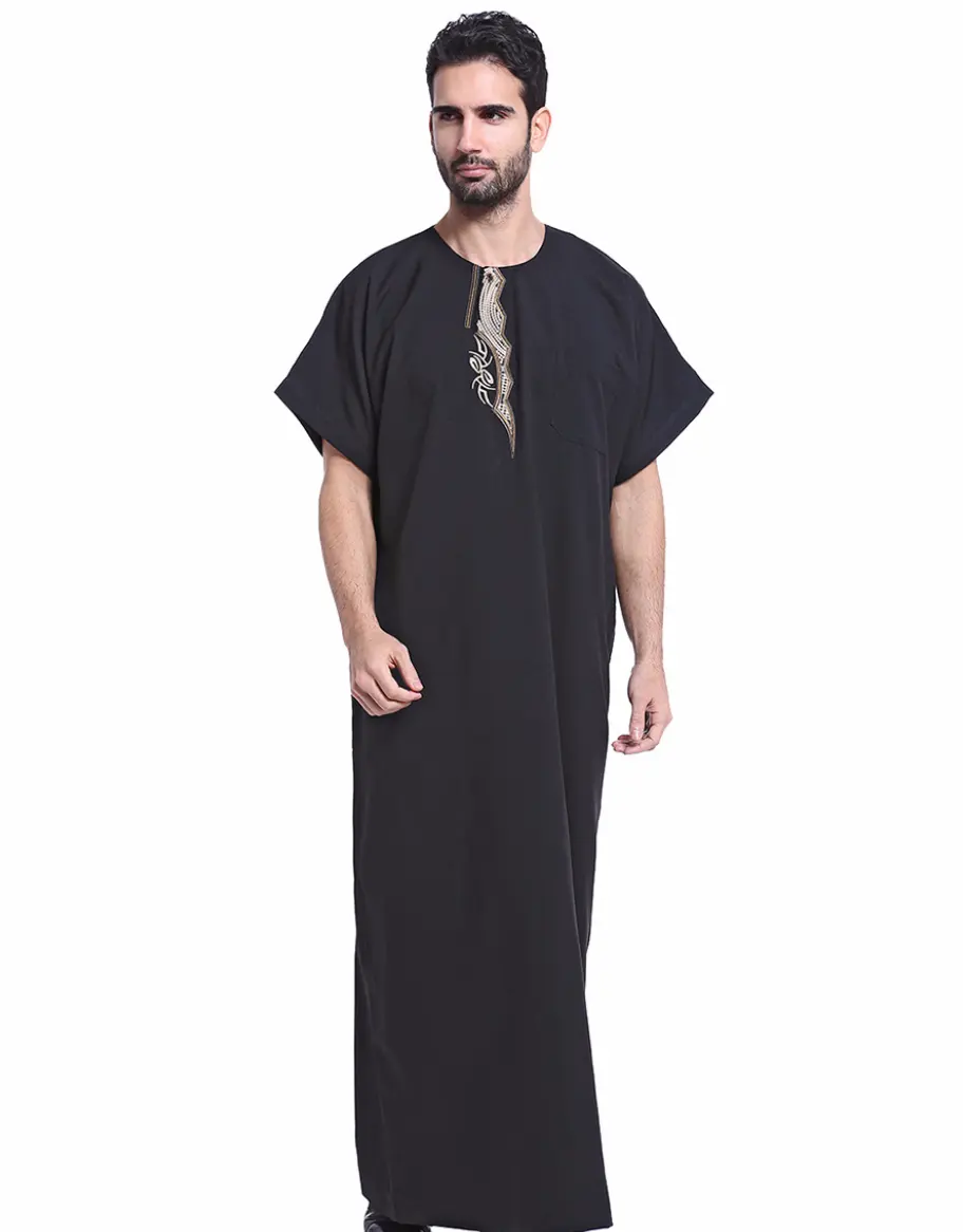 Wholesale Arabic Men's Short Dress Islamic Abaya Muslim White Robe Muslim Men Robe for Men