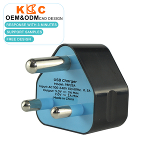 อะแดปเตอร์แปลงไฟแบบเสียบผนัง 3 ขา แบบ M D ของแอฟริกาใต้ พร้อมพอร์ต USB คู่ 5V2.1A สำหรับโทรศัพท์มือถือและแท็บเล็ต - Product Image 3