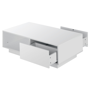 Mesa de centro simple de alto brillo, mesa de centro con 4 cajones y luz LED para muebles de sala de estar, 2022 - Product Image 6