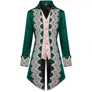 Veste de roi, prince, <span class=keywords><strong>noble</strong></span>, médiévale, victorienne, de la Renaissance, avec bordure en dentelle, pour Halloween, cosplay, frac gothique, costumes de scène et de fête - Product Image 5