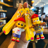 Porte-clés 3D en PVC souple des Simpsons, pendentif de sac, anti-perte, pour clés de voiture