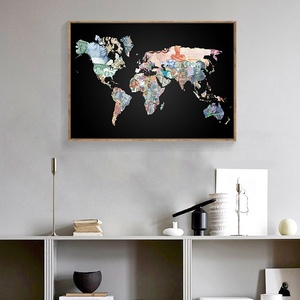Affiches personnalisables de la <span class=keywords><strong>carte</strong></span> <span class=keywords><strong>du</strong></span> <span class=keywords><strong>monde</strong></span> sur toile, affiches de <span class=keywords><strong>carte</strong></span> <span class=keywords><strong>pour</strong></span> <span class=keywords><strong>bureau</strong></span>, <span class=keywords><strong>bureau</strong></span> d'étude, canapé, décoration murale, chambre à coucher, sans cadre - Product Image 4