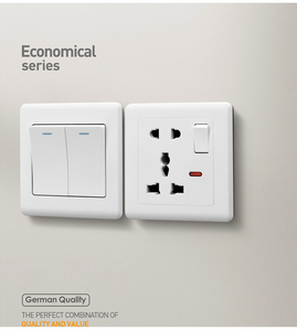 16A Wall Light Power Supply Touch Panel 4-<strong>Way</strong> <strong>Switch</strong> Socket with LED Light PC Type 86 Germany French Max. 250V UK Standard - Product Image 3
