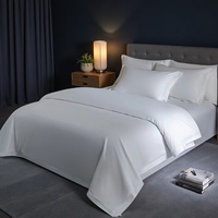 Nouvel ensemble de linge de lit hôtelier simple 100 % coton, draps, housses de couette, taies d'oreiller, quatre pièces, ne rétrécit pas, respirant, doux