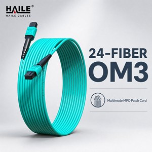 สายแพทช์ HAILE แบบ MPO-MPO ตัวเมียเป็นตัวผู้ OM3/OM4 ระยะไกล 8/12/16/24 คอร์ ความสูญเสียมาตรฐาน สำหรับศูนย์ข้อมูลอินเทอร์เน็ตและการใช้งาน AI - Product Image 2